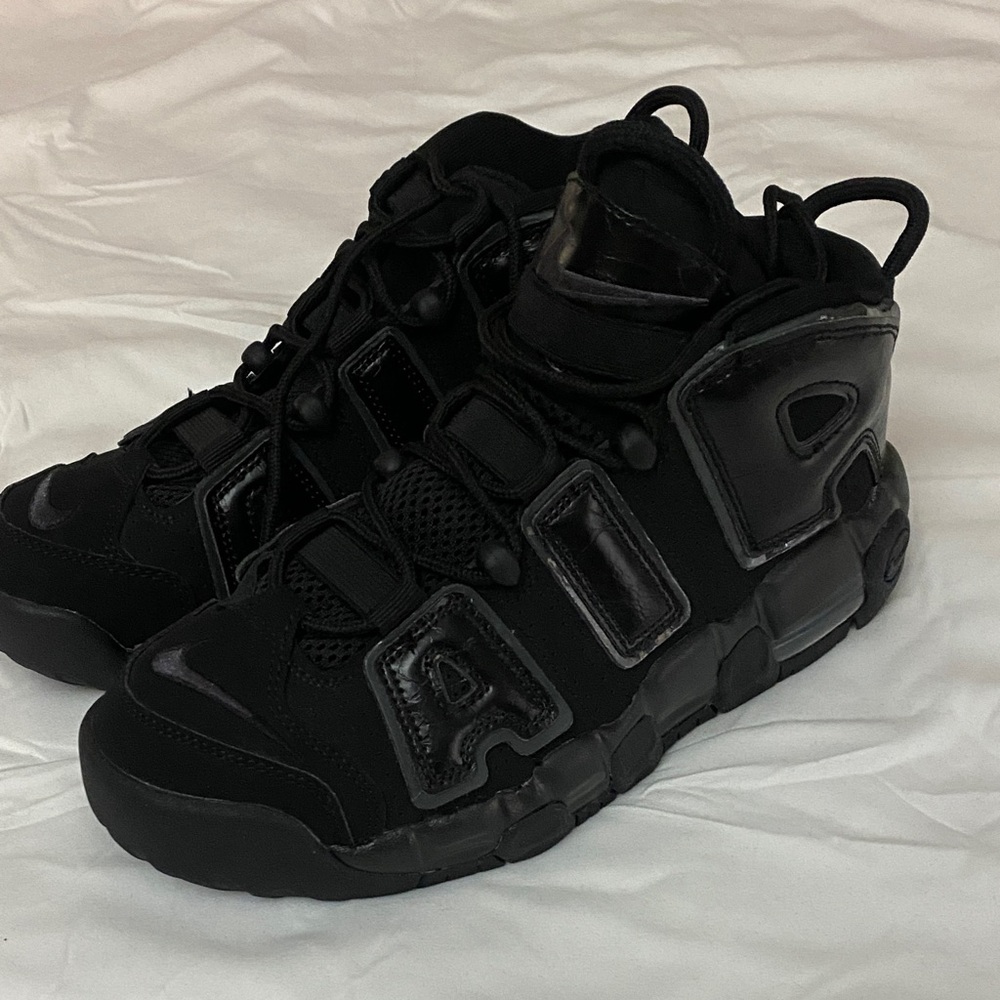 Nike Air More Uptempo Black Anthracite GS Shoes FV2264-001 Size 6Y